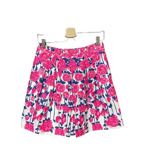 Vineyard Vines for the Kentucky Derby Lipstick Pink Rose Floral Skirt Size 4